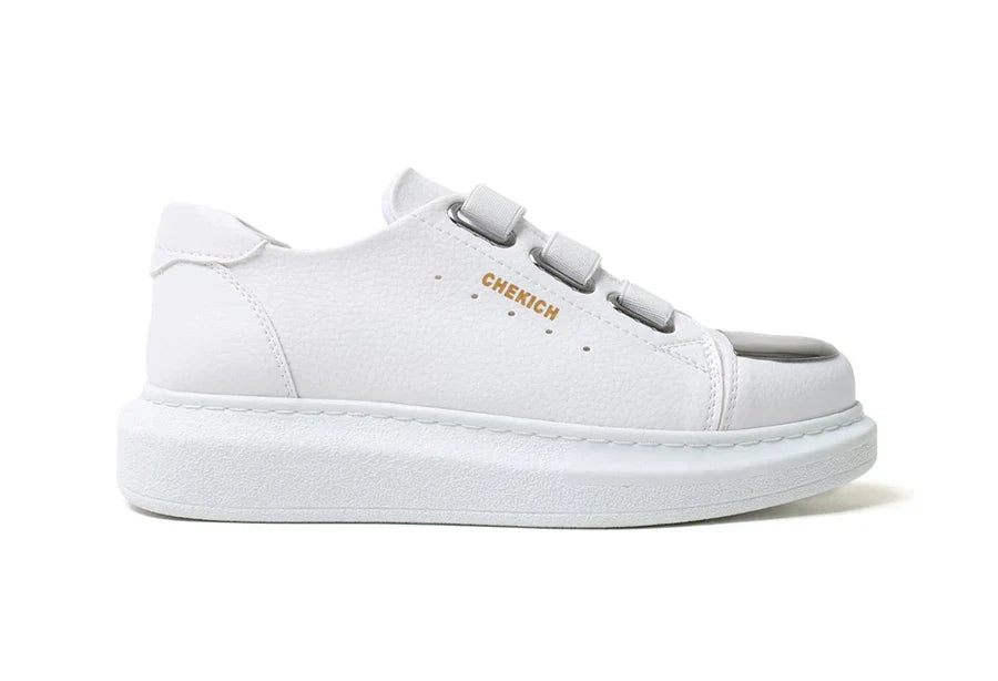 ShineStep™ – Tenis Blancos con Detalle Metálico Premium