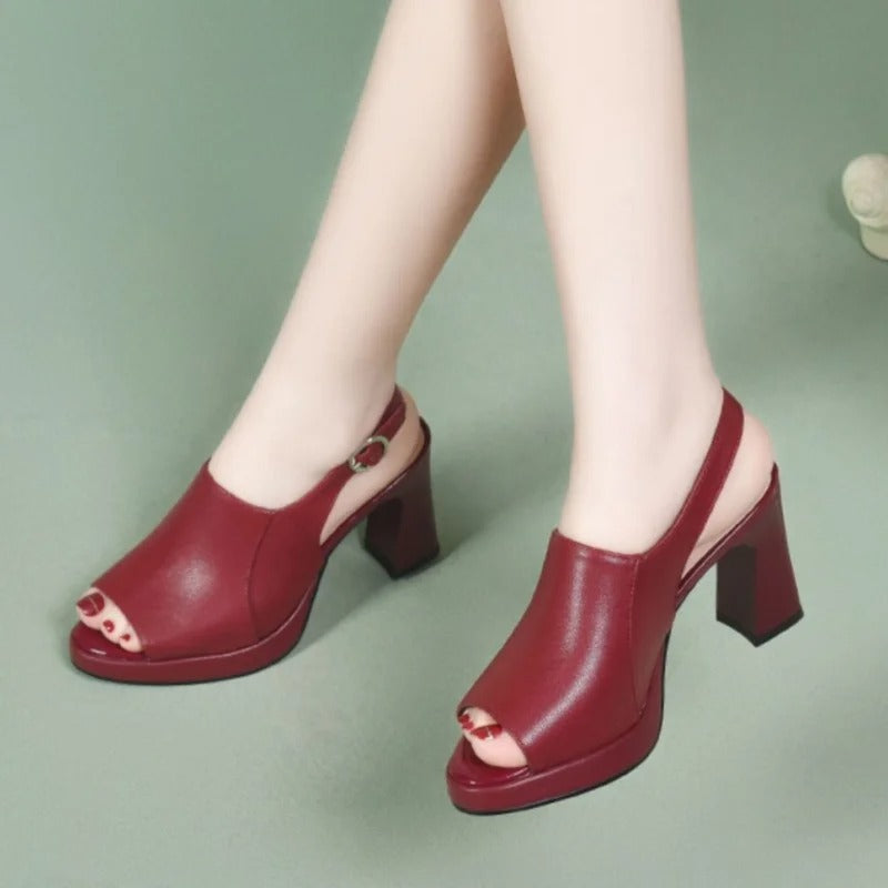 WineGlam™ – Sandalias Elegantes con Tacón Medio